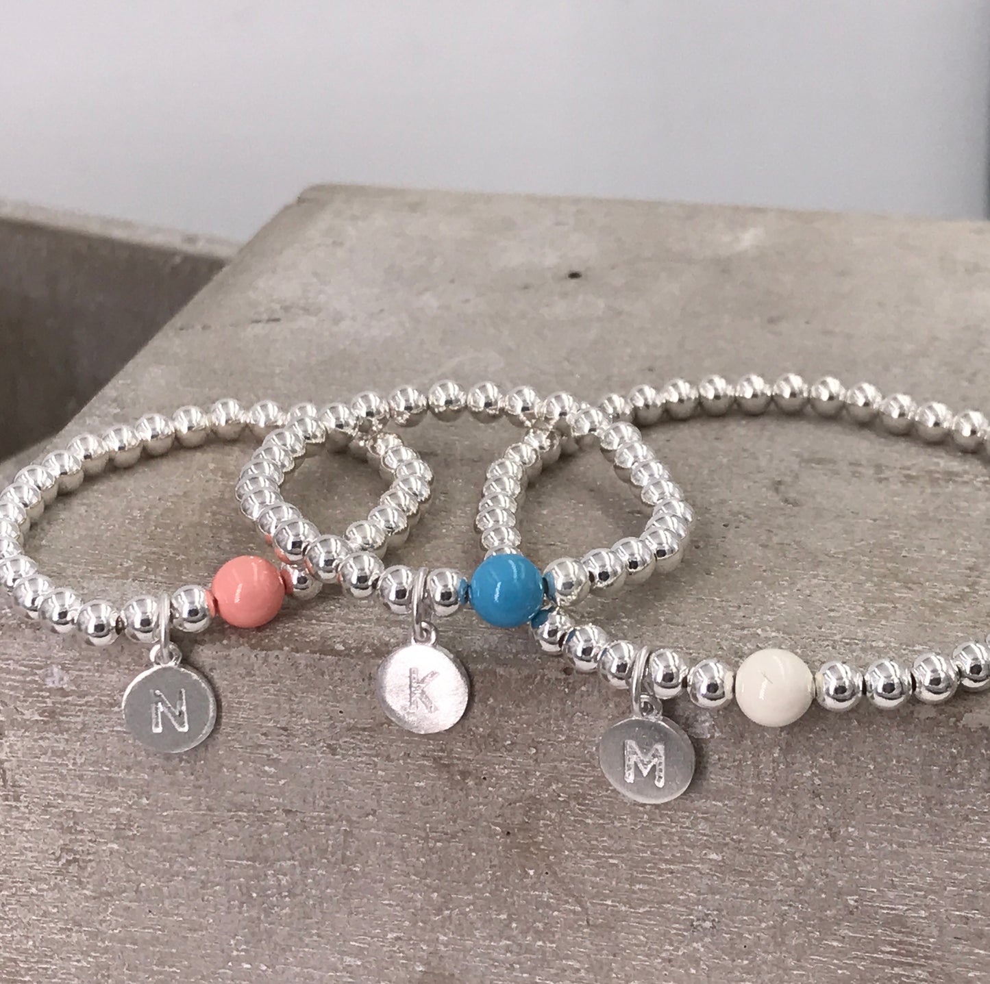 Initial Sterling Silver Bracelet: Personalized 925 Silver Dainty Jewelry