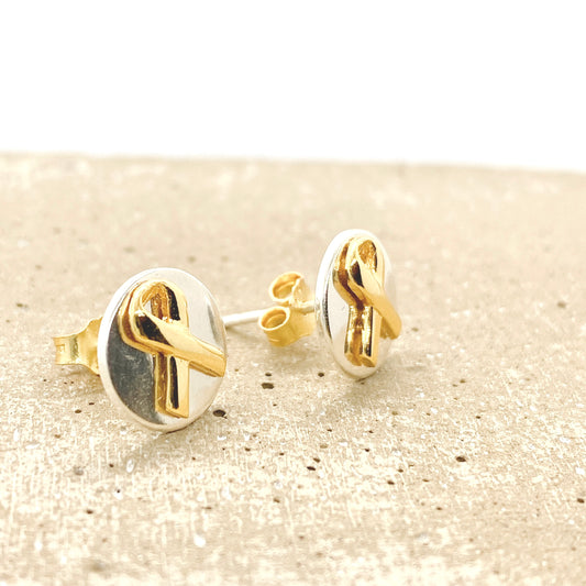 Awareness Ribbons in Circle S925 Earrings