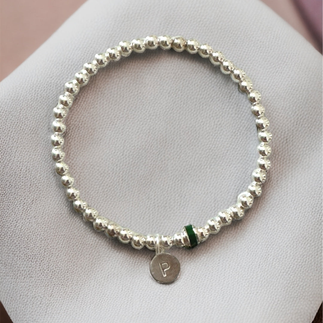 Initial 925 Silver Bracelet: Personalized 925 Silver Dainty Jewelry