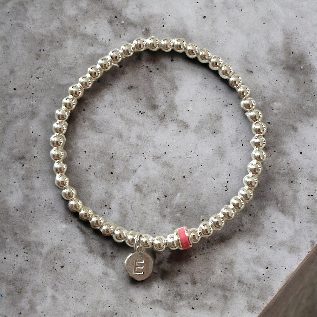 Initial 925 Silver Bracelet: Personalized 925 Silver Dainty Jewelry