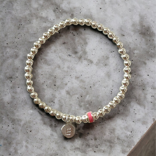 Initial 925 Silver Bracelet: Personalized 925 Silver Dainty Jewelry