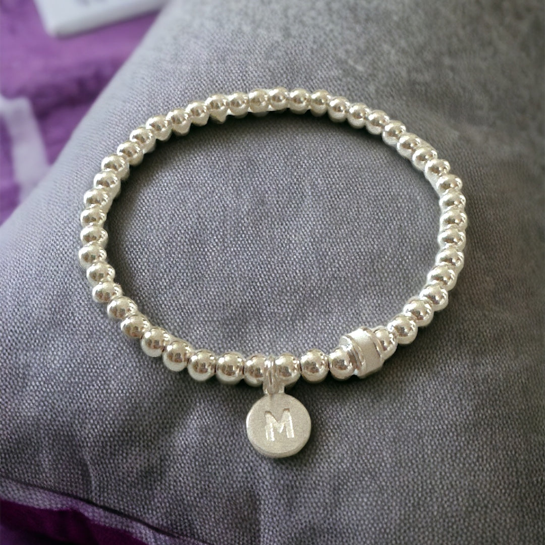 Initial 925 Silver Bracelet: Personalized 925 Silver Dainty Jewelry