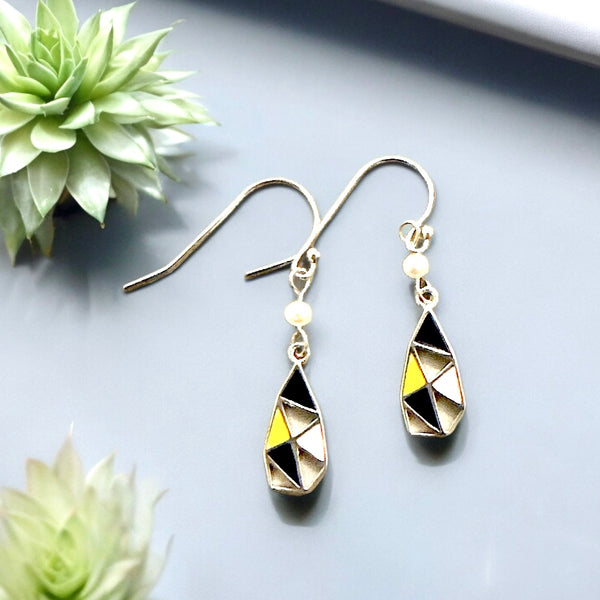 Geometry Silver 925 & Fresh Water Pearl Earrings