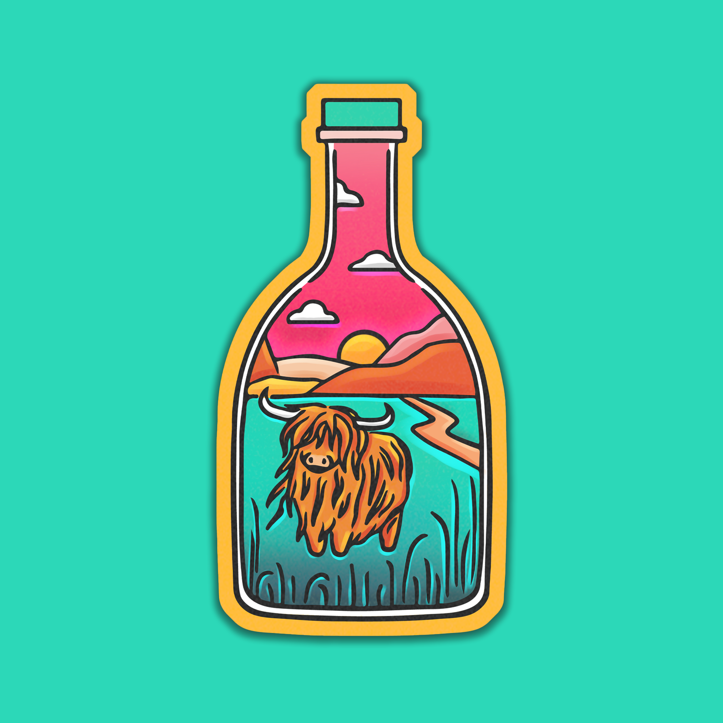 Foxti illustrated vinyl matte sticker - vibrant permanent adhesive design