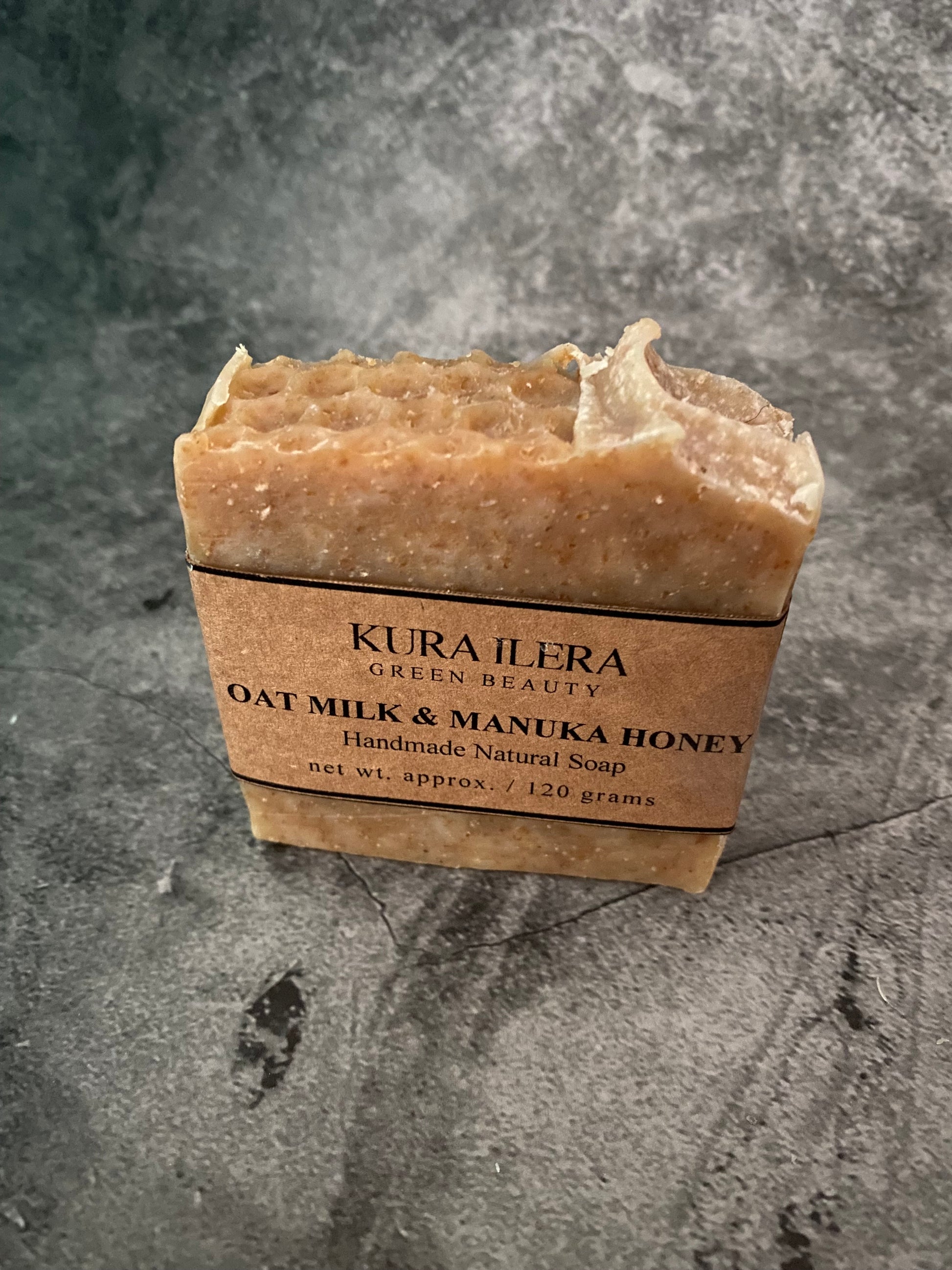 Kura Ilera Oat Milk and Manuka Honey soap bar KI002 - soothing natural cleanser