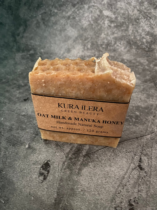 Kura Ilera Oat Milk and Manuka Honey soap bar KI002 - soothing natural cleanser