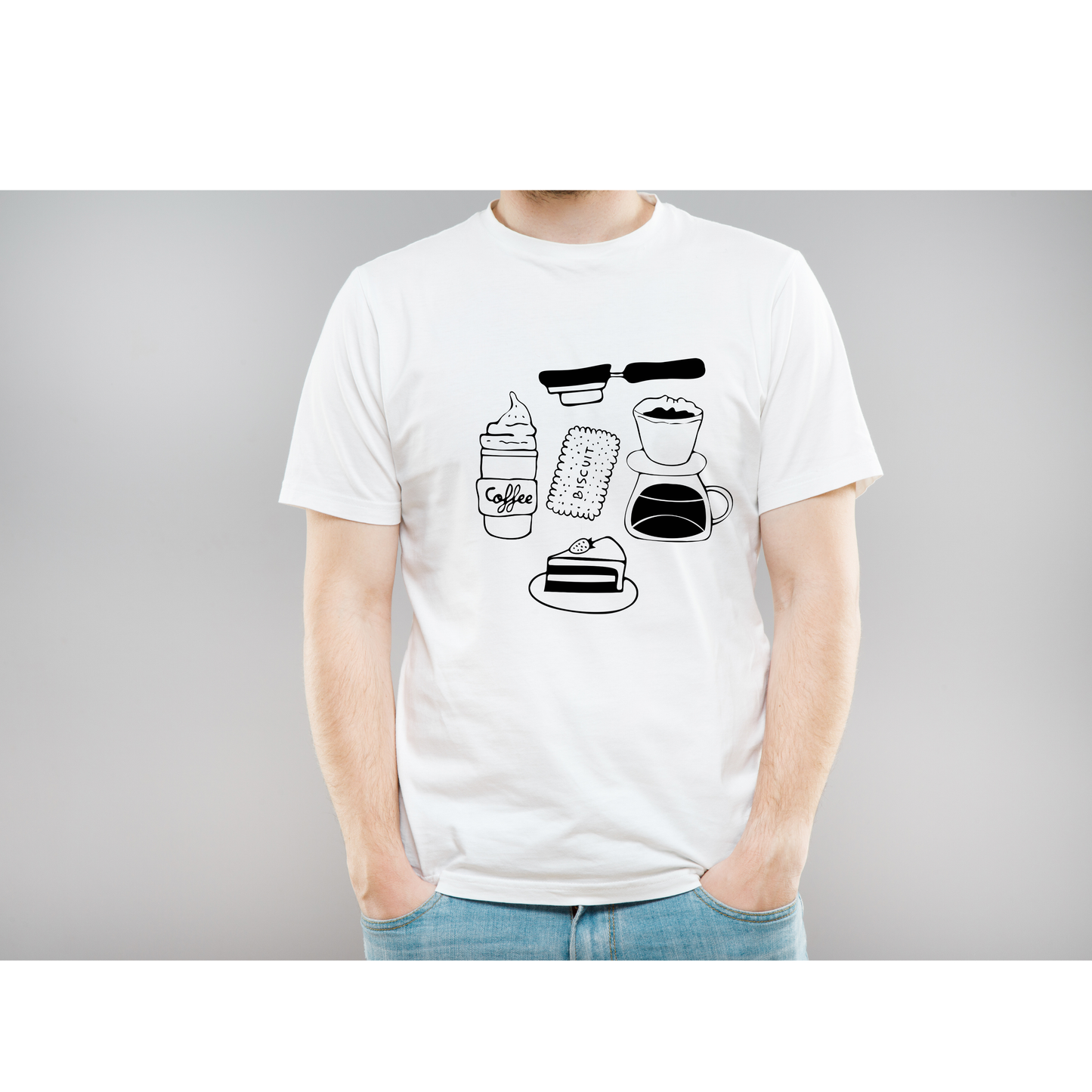 Organic cotton T shirt Unisex 'Just coffee"