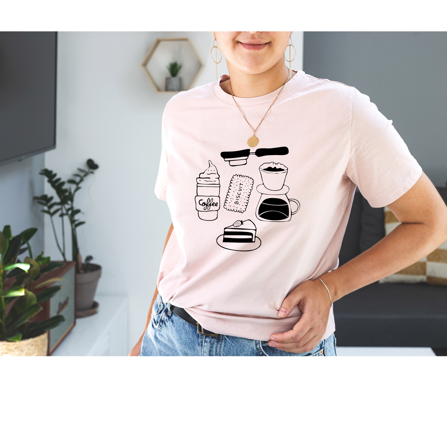 Organic cotton T shirt Unisex 'Just coffee"