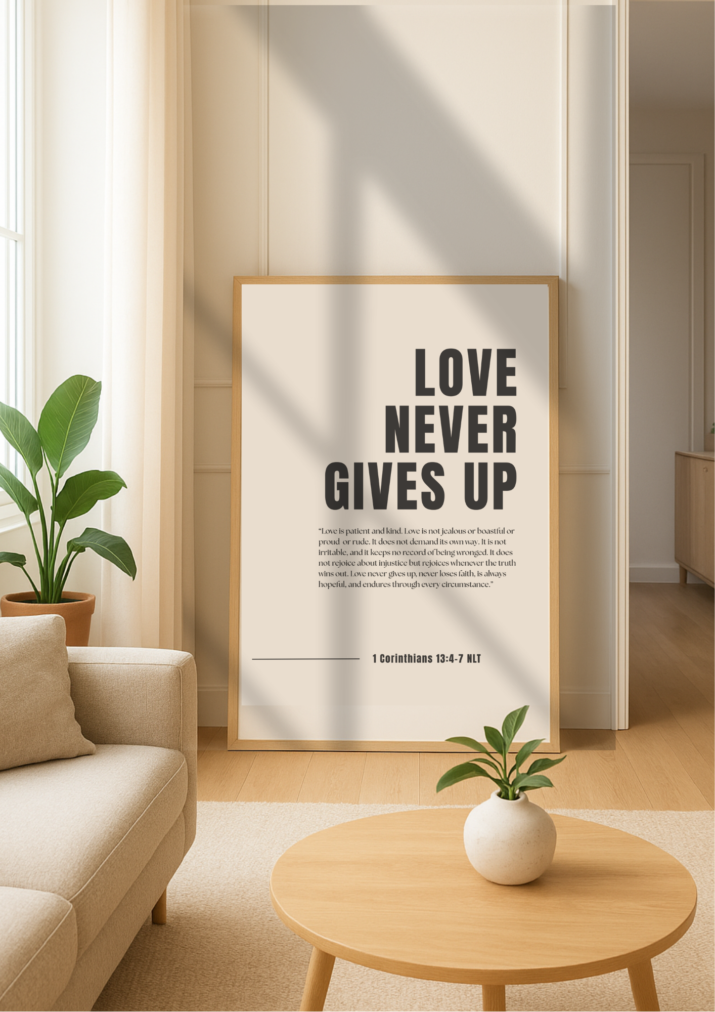 Love Never Gives Up - A4 Poster pRINT