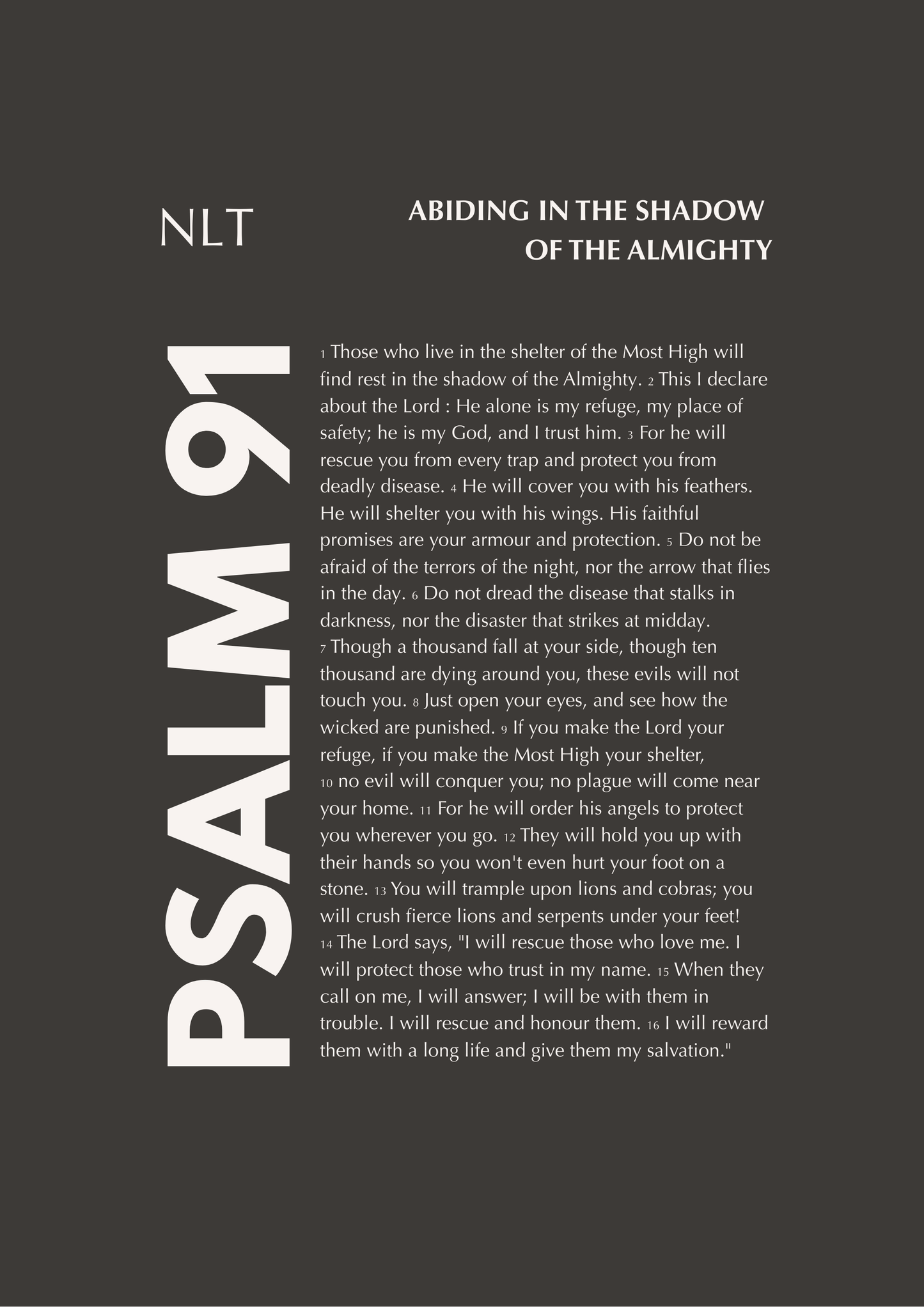 Psalm 91 - A4 - Poster Print