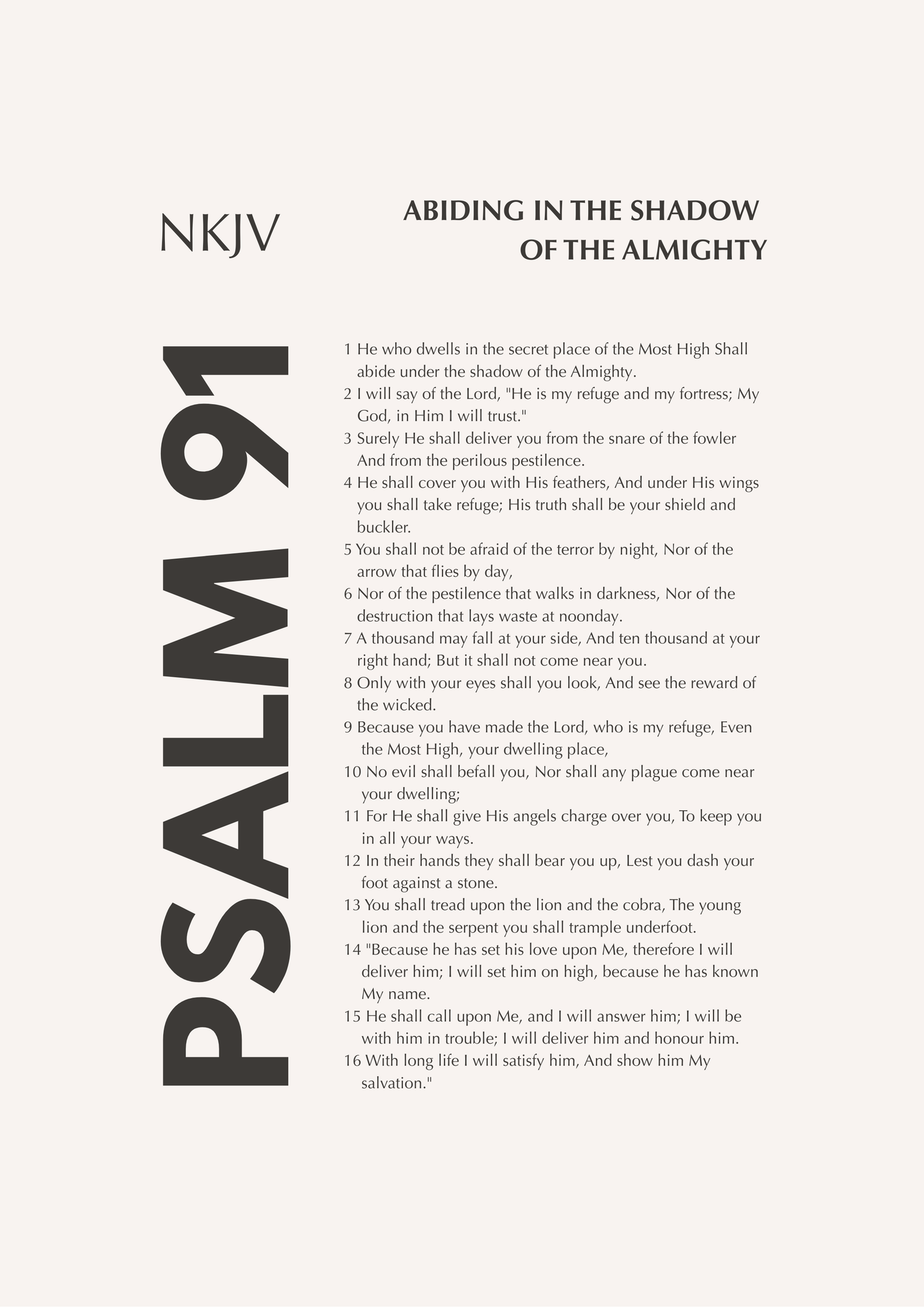 Psalm 91 - A3 - Poster Print