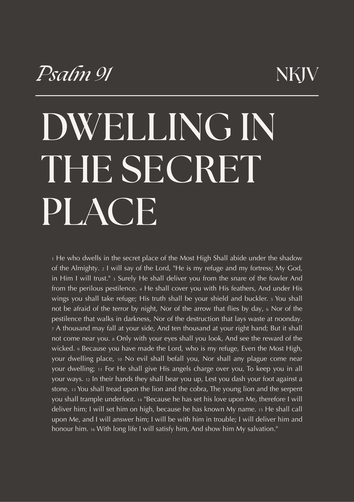 Psalm 91 - A4 - Poster Print