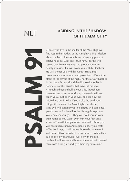 Psalm 91 - Framed Print A4