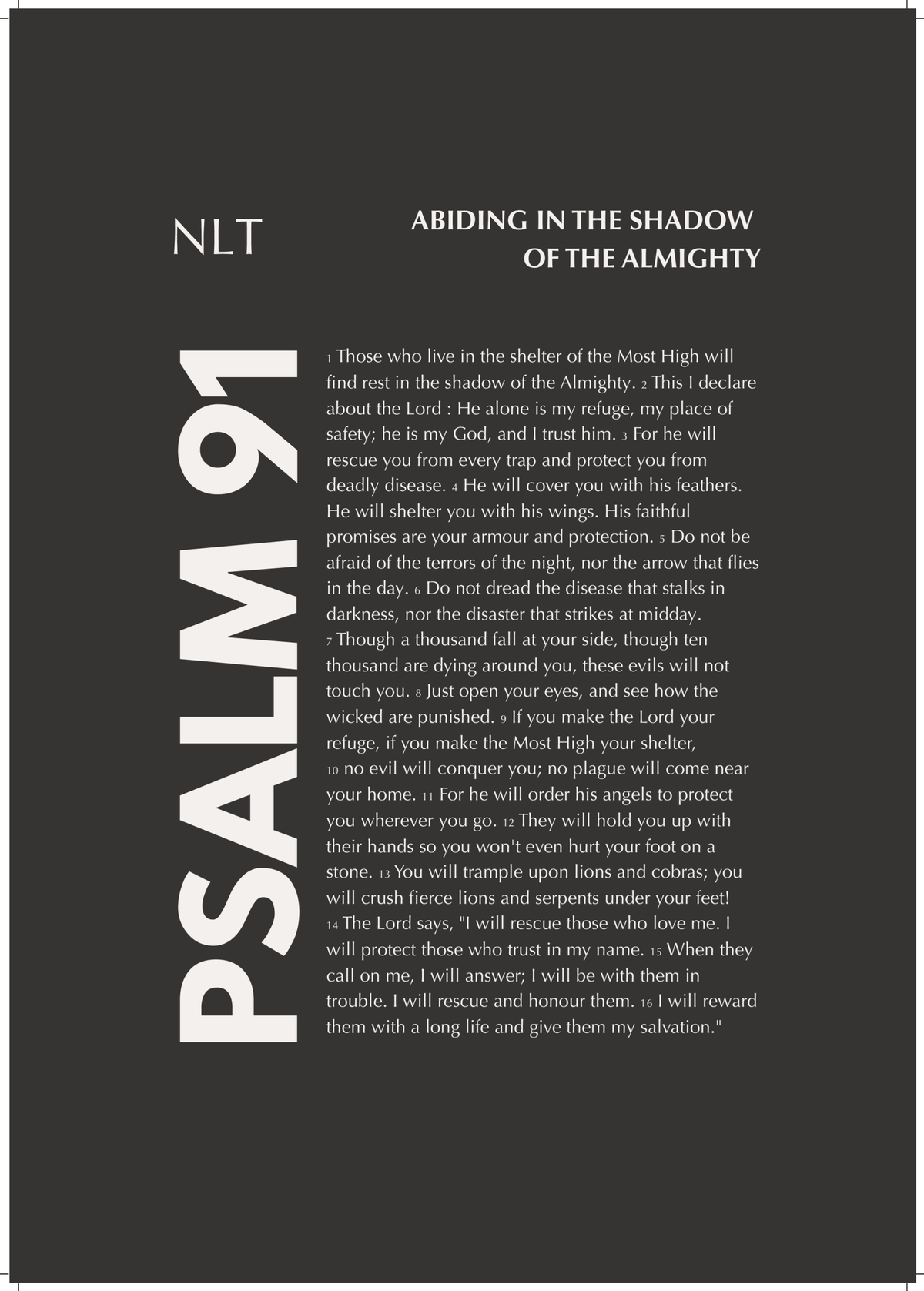 Psalm 91 - Framed Print A4