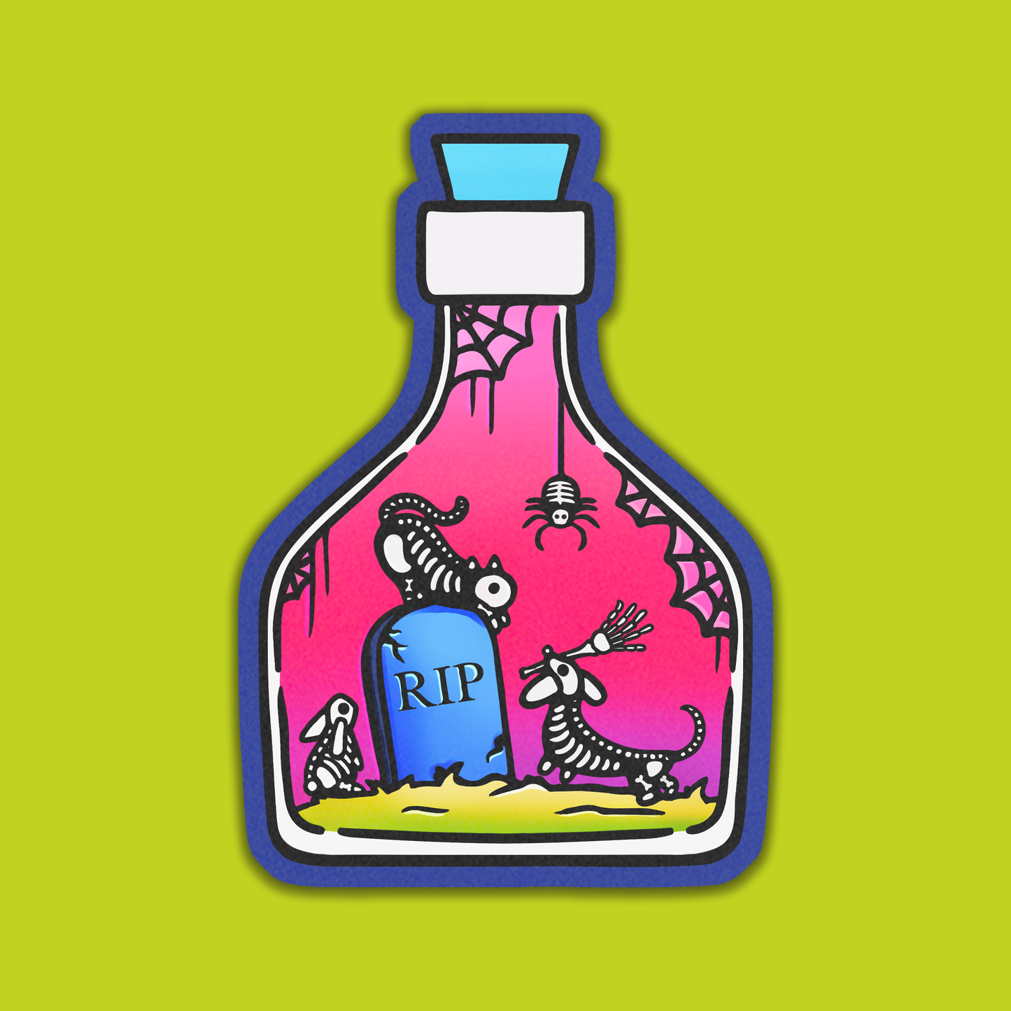 Foxti illustrated vinyl matte sticker - vibrant permanent adhesive design