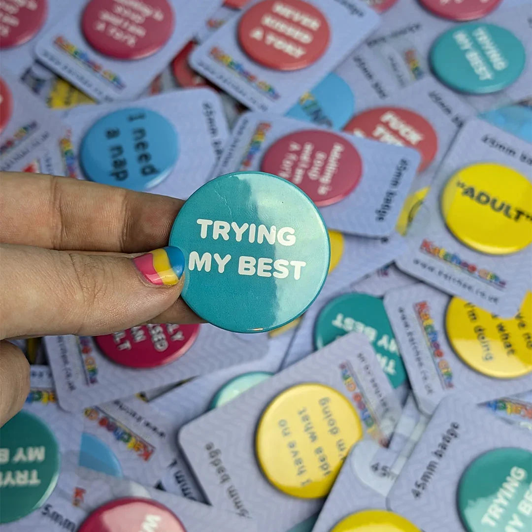 Katchee Gifts - Trying my best button badge - BDG-TRB