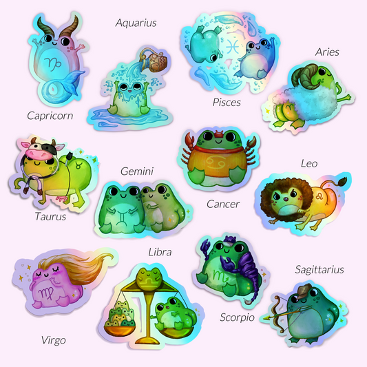 Frog Zodiac Vinyl Sticker